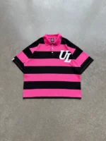 ICON POLO IN BLACK/PINK