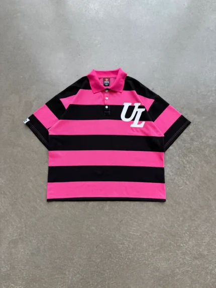 ICON POLO IN BLACK/PINK